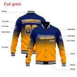 Custom Gradient Varsity Jacket Letterman jacket for Men, Women and Youth Navy Orange