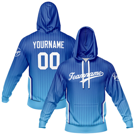 Custom Blue Sports hoodie Sweatshirt Set for Men Women Youth Tops and Pants Set Tracksuit