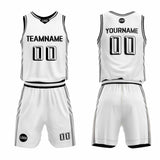 Custom White Basketball Jersey Uniform Suit Printed Your Logo Name Number