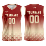 Custom Red Beige Gradient Basketball Jersey Uniform Suit Printed Your Logo Name Number