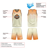 Custom Cream Orange Black Reversible Basketball Suit for Adults and Kids Personalized Jersey