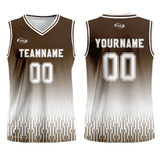 Custom Brown White Gradient Basketball Jersey Uniform Suit Printed Your Logo Name Number
