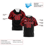 Custom Red Black Short Sleeve Hoodies for Men Women Shirts with Hoods Printed Name Logo