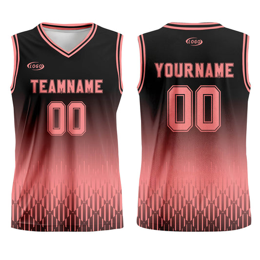 Custom Black Pink Gradient Basketball Jersey Uniform Suit Printed Your Logo Name Number