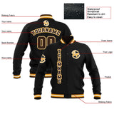 Custom Black Brown Yellow Waterproof Varsity Jackets Personalized Stitched Name Number Logo to Letterman Jackets