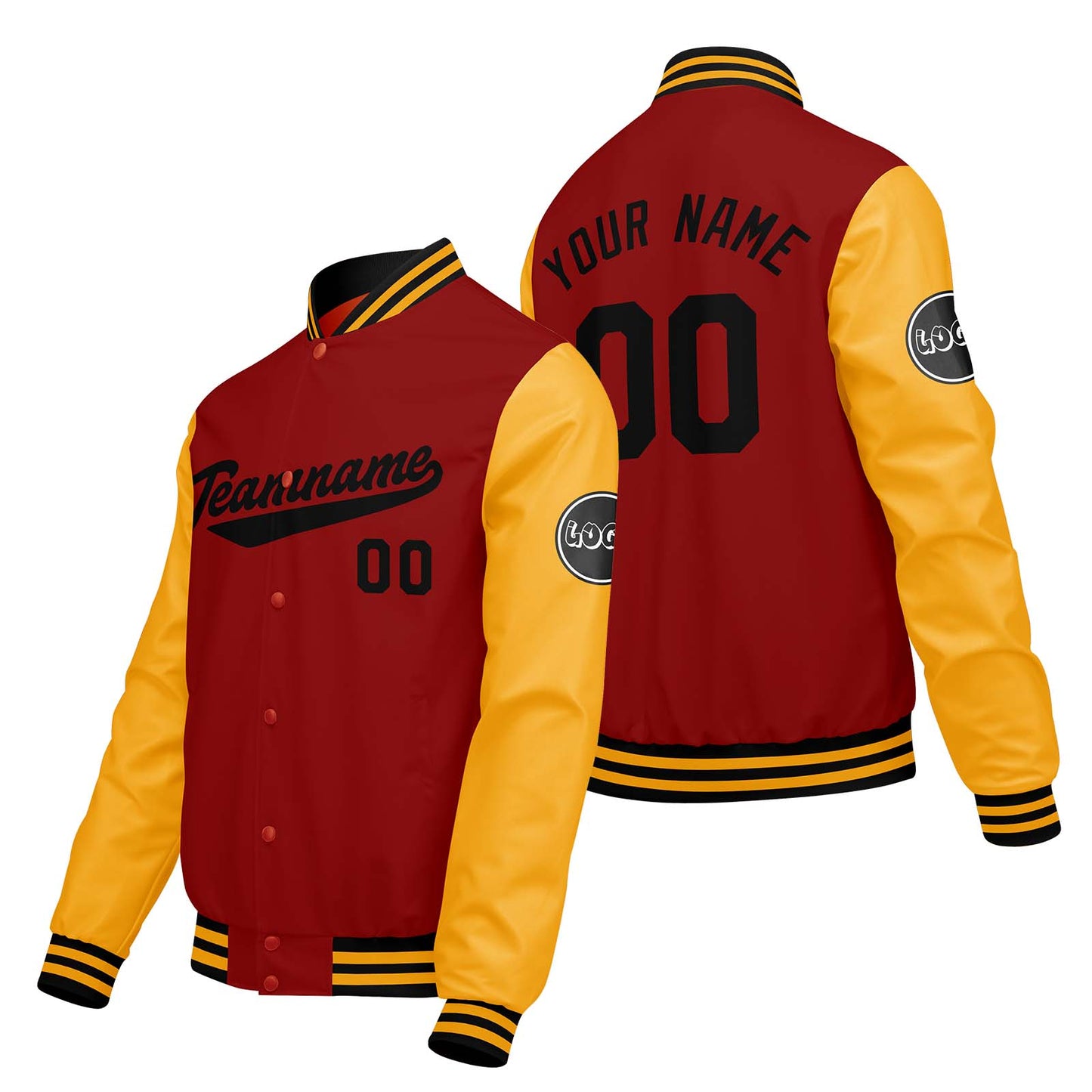 Custom Red Yellow Varsity Jackets for Men Women Youth Personalized Letterman Jackets