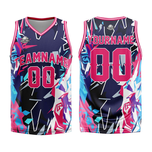 Custom Broken Red Basketball Jersey Uniform Suit Printed Your Logo Name Number