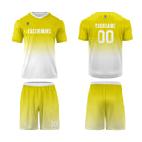 Custom Yellow White Uniform Jersey Kids Adults Personalized Set Jersey Shirt