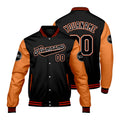 Custom Black Orange Varsity Jackets for Men Women Youth Personalized Letterman Jackets