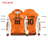 Custom Orange White Sweatshirt Hoodie For Men Women Girl Boy Print Your Logo Name Number