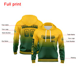 Custom Green Yellow  Hoodie Personalized Mens Pullover Hoodie Printed Team Name Number Logo for Women