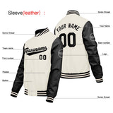 Custom Cream White Black Varsity Jackets for Men Women Youth Personalized Letterman Jackets