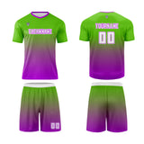 Custom Green Purple Uniform Jersey Kids Adults Personalized Set Jersey Shirt