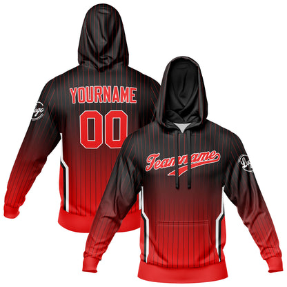 Custom Black Red Sports hoodie Sweatshirt Set for Men Women Youth Tops and Pants Set Tracksuit