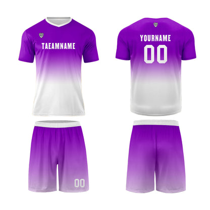 Custom Purple White Uniform Jersey Kids Adults Personalized Set Jersey Shirt