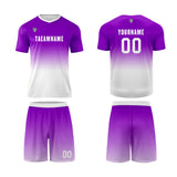 Custom Purple White Uniform Jersey Kids Adults Personalized Set Jersey Shirt