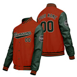 Custom Orange Green Varsity Jackets for Men Women Youth Personalized Letterman Jackets