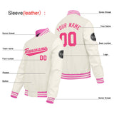 Custom Cream White Varsity Jackets for Men Women Youth Personalized Letterman Jackets