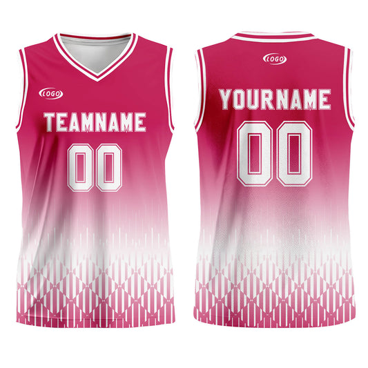 Custom Red White Gradient Basketball Jersey Uniform Suit Printed Your Logo Name Number