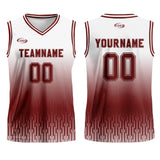Custom White Red Brown Gradient Basketball Jersey Uniform Suit Printed Your Logo Name Number
