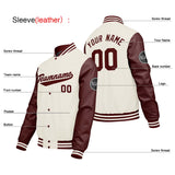 Custom Cream White Red Varsity Jackets for Men Women Youth Personalized Letterman Jackets