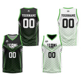 Custom Black Green Reversible Basketball Suit for Adults and Kids Personalized Jersey