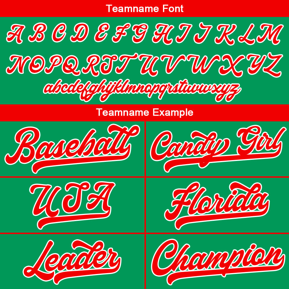 Custom Baseball Jersey Stitched Design Personalized Hip Hop Baseball Shirts Green-Red