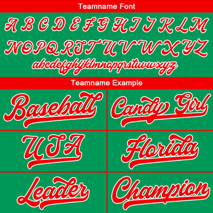 Custom Baseball Jersey Stitched Design Personalized Hip Hop Baseball Shirts Green-Red