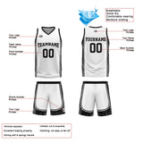 Custom White Black Reversible Basketball Suit for Adults and Kids Personalized Jersey