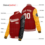 Custom Red Yellow Black Varsity Jackets for Men Women Youth Personalized Letterman Jackets