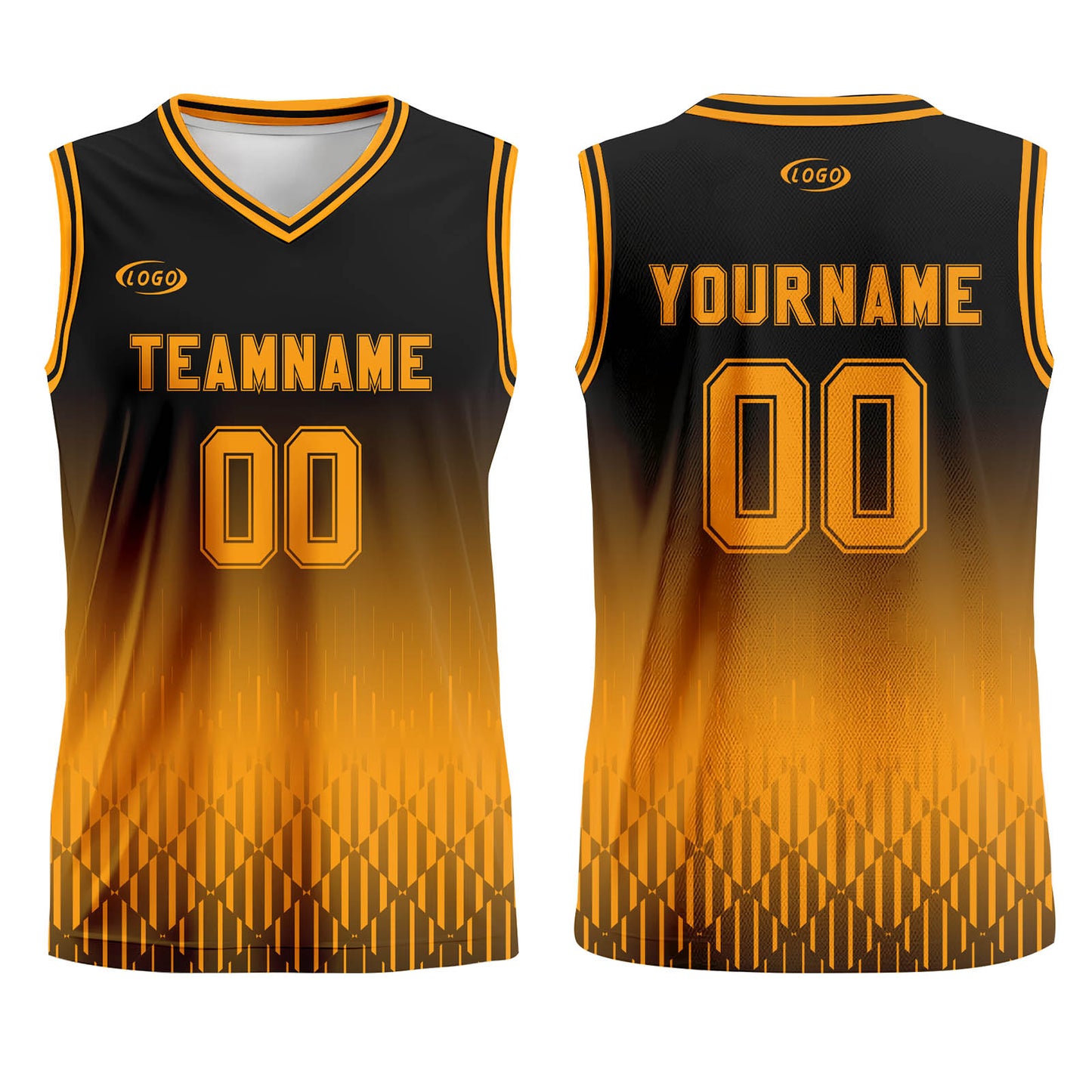 Custom Black Orange Gradient Basketball Jersey Uniform Suit Printed Your Logo Name Number