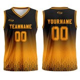 Custom Black Orange Gradient Basketball Jersey Uniform Suit Printed Your Logo Name Number