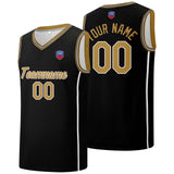 Custom basketball jersey shorts for men and women. Embroidered and printed name, number and logo Black