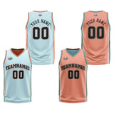 Custom Light Green Light Orange Reversible Basketball Suit for Adults and Kids Personalized Jersey