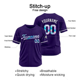 Custom Purple Baseball Jersey Stitched Design Personalized Hip Hop Baseball Shirts