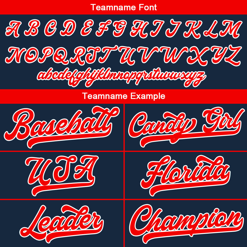 Custom Baseball Jersey Stitched Design Personalized Hip Hop Baseball Shirts Navy-Red