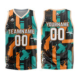 Custom Aqua Orange Basketball Jersey Uniform Suit Printed Your Logo Name Number