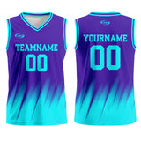 Custom Purple Bright Blue Basketball Jersey Uniform Suit Printed Your Logo Name Number