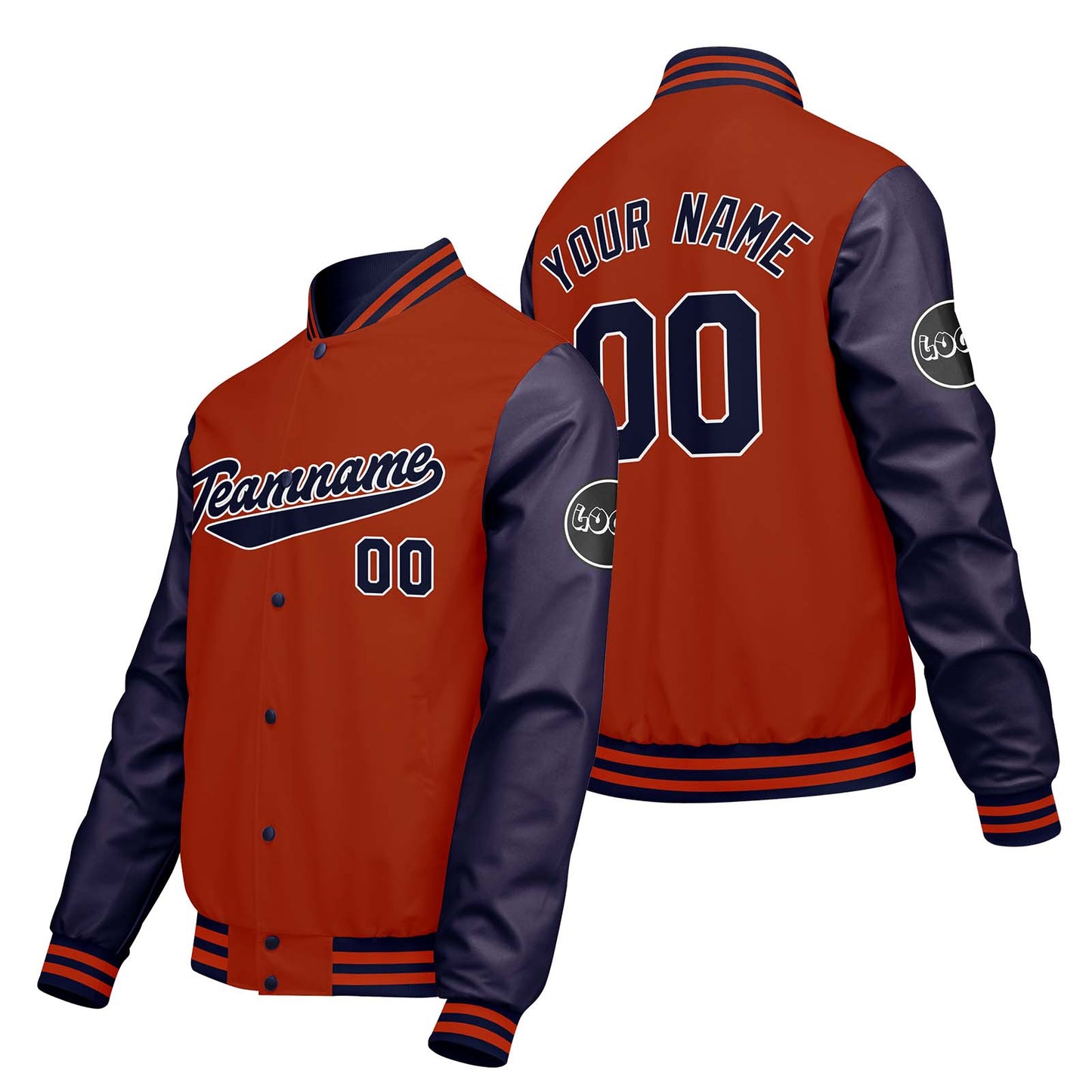 Custom Orange Purple Varsity Jackets for Men Women Youth Personalized Letterman Jackets