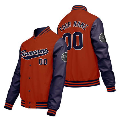 Custom Orange Purple Varsity Jackets for Men Women Youth Personalized Letterman Jackets