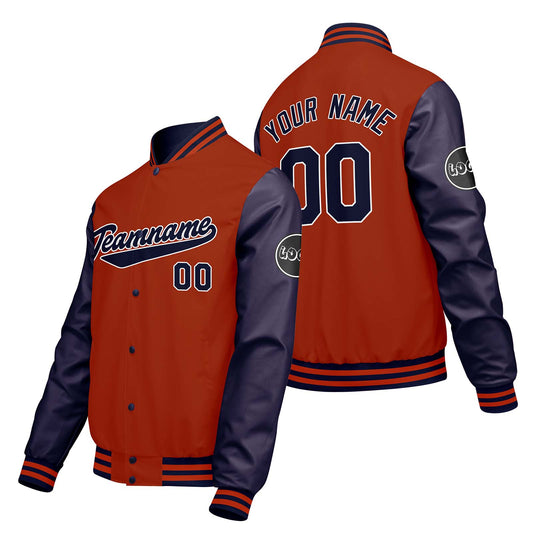Custom Orange Purple Varsity Jackets for Men Women Youth Personalized Letterman Jackets