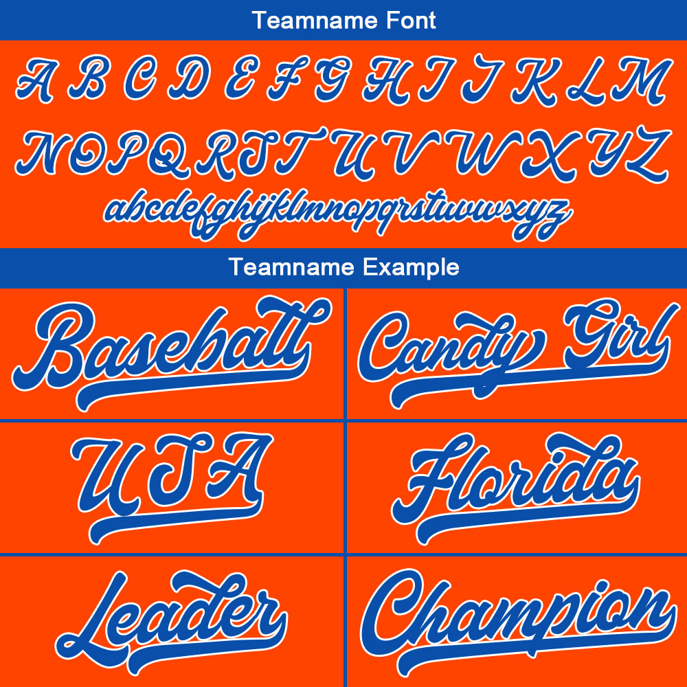Custom Baseball Jersey Stitched Design Personalized Hip Hop Baseball Shirts Orange-Royal
