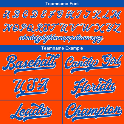 Custom Baseball Jersey Stitched Design Personalized Hip Hop Baseball Shirts Orange-Royal