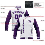 Custom White Pruple Grey Waterproof Varsity Jackets Personalized Stitched Name Number Logo to Letterman Jackets