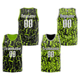 Custom Reversible Basketball Suit for Adults and Kids Personalized Jersey Black&Neon Green