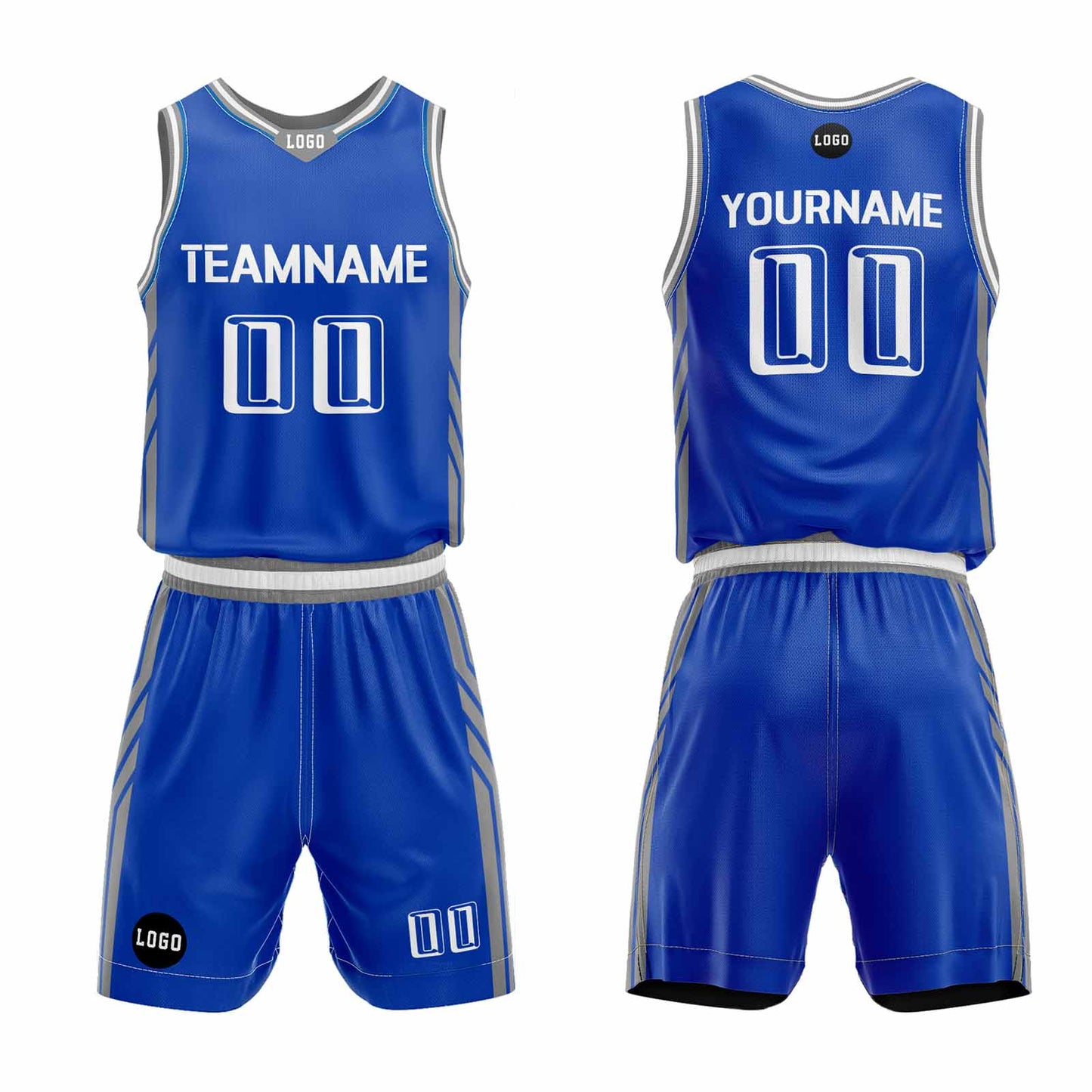 Custom Royal Blue Basketball Jersey Uniform Suit Printed Your Logo Name Number