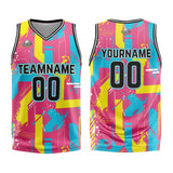 Custom Pink Yellow Basketball Jersey Uniform Suit Printed Your Logo Name Number