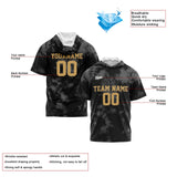 Custom Black Grey Short Sleeve Hoodies for Men Women Shirts with Hoods Printed Name Logo