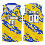 Custom Yellow Blue Basketball Jersey Uniform Suit Printed Your Logo Name Number