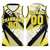 Custom White Black Yellow Basketball Jersey Uniform Suit Printed Your Logo Name Number